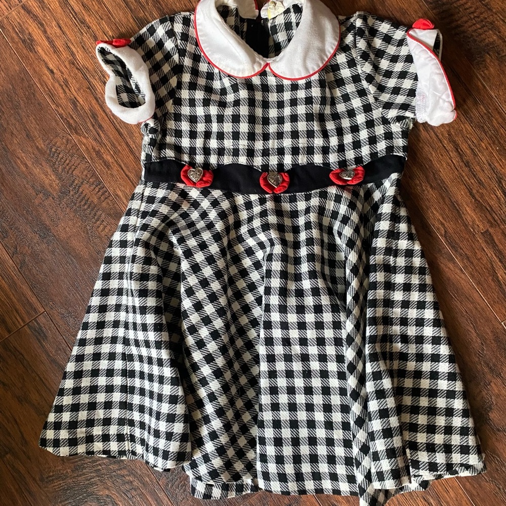 VINTAGE Black and White Checkered Dress
